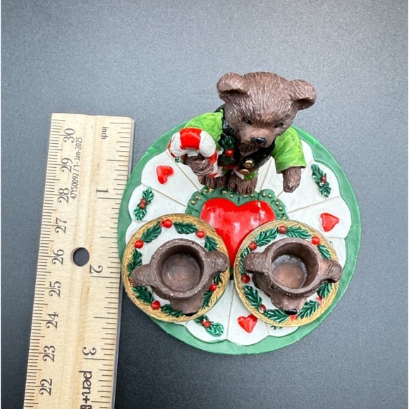 Christmas Bears Resin Miniature Tea Set - VTG - Picture 3 of 7